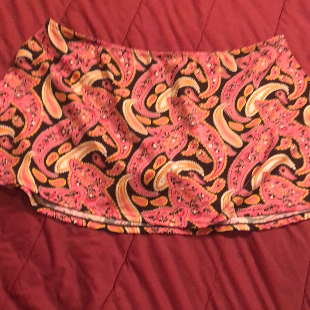 Southern Exposure size 20W Pink/Brown Paisley Design Swim Skirt